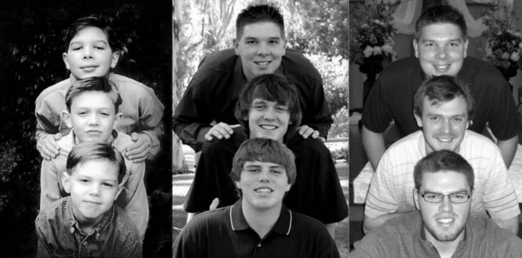 Freddie Freeman with brother Andrew and Phillip over the years