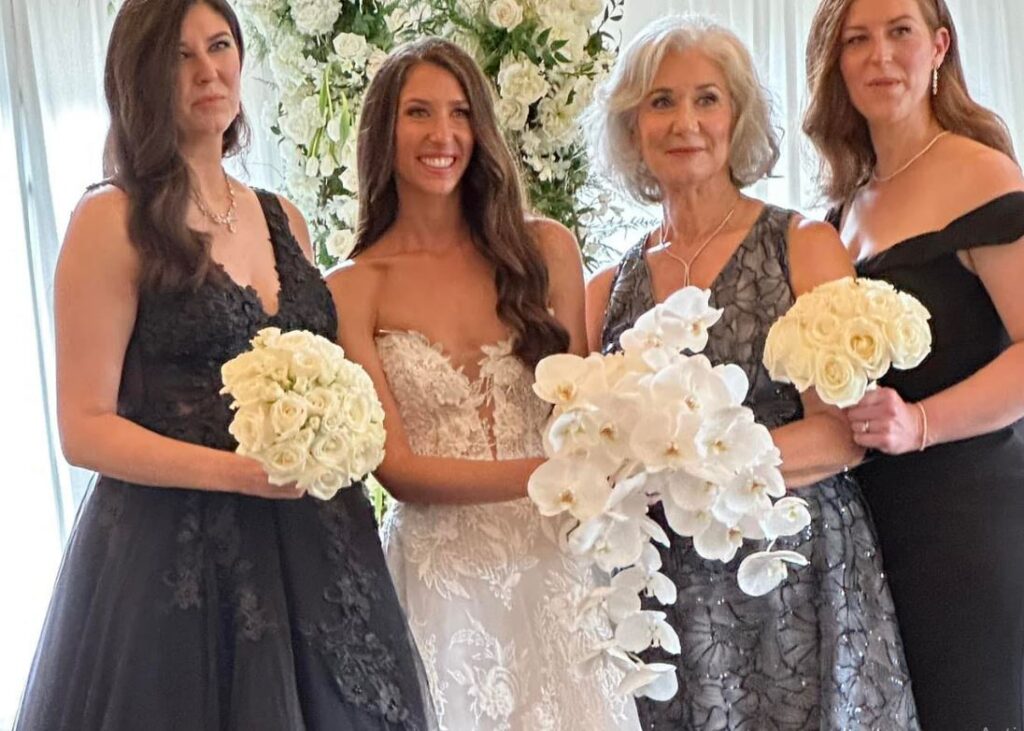 Ashley Jade Stern with mom and sisters in her wedding