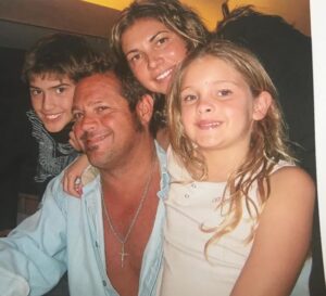 Chad McQueen with wife Jeanie Galbraith and kids Chase and Madison
