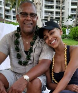 Meagan Good with father Leondis Good