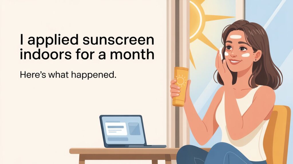 I tried applying sunscreen indoors every morning for 30 days