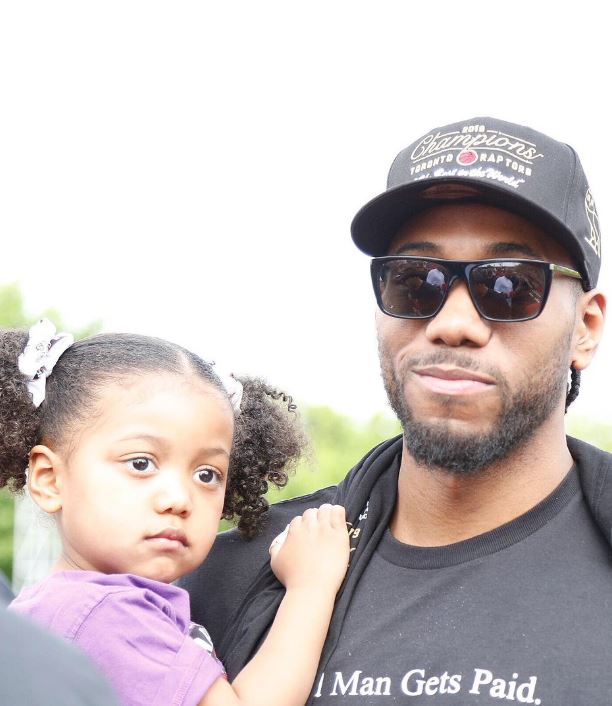 Kawhi Leonard with daughter Kaliyah Leonard