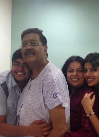 Priyanka Chopra with her parents & brother