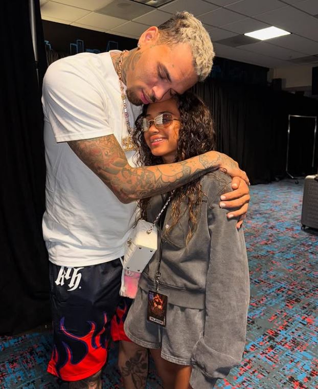 Chris Brown with daughter Royalty Brown