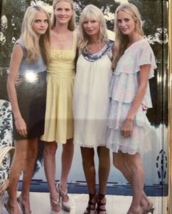 Pandora Delevingne with her daughters Chloe Delevingne, Poppy Delevingne, Cara Delevingne