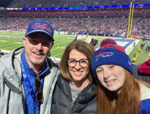 Brian Polian with wife Laura and daughter Charlotte