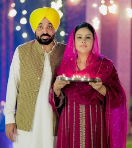 Bhagwant Mann with wife Gurpreet Kaur