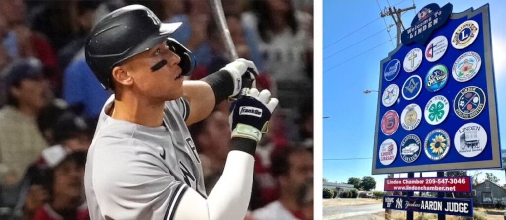 Aaron Judge Linden High School California hometown and baseball field