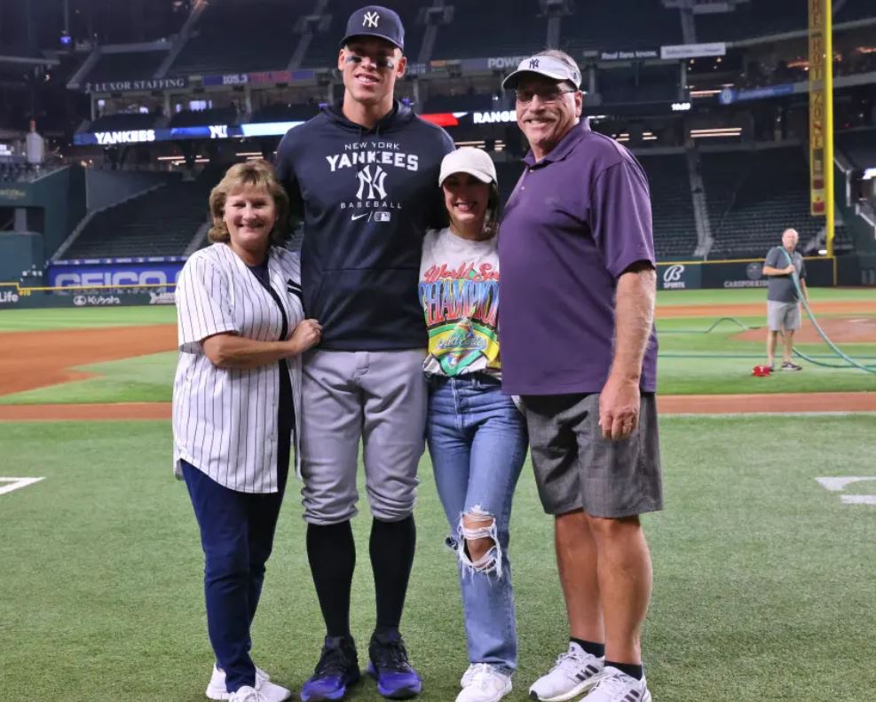 Aaron Judge family photo with parents at Yankee Stadium