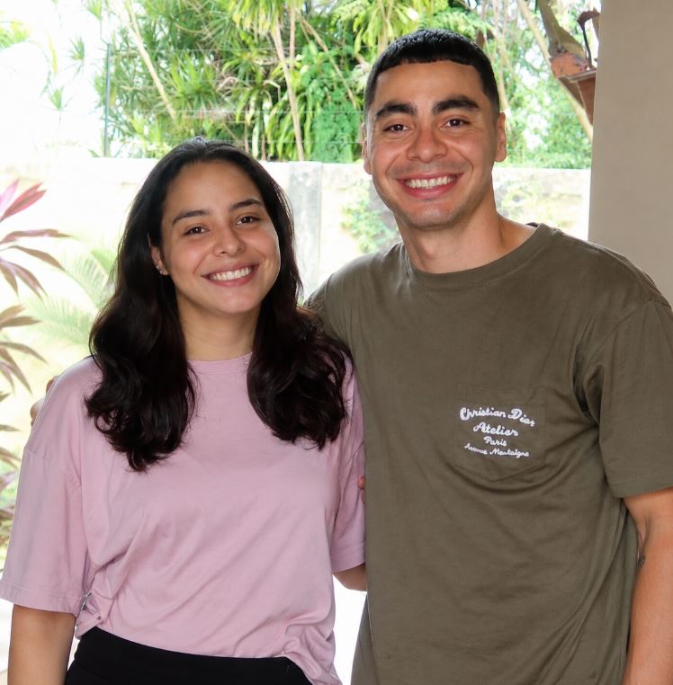 Miguel Almirón with his younger sister